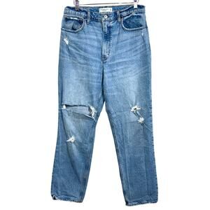 Abercrombie & Fitch The 90s Straight Ultra High Rise Blue Denim Jeans Size 30 10